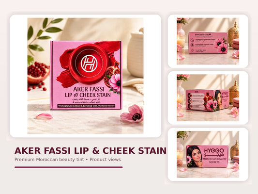 Moroccan Aker Fassi Lip & Cheek Stain - 1pc | Natural Moroccan Lip and Cheek Stain - HYGGO