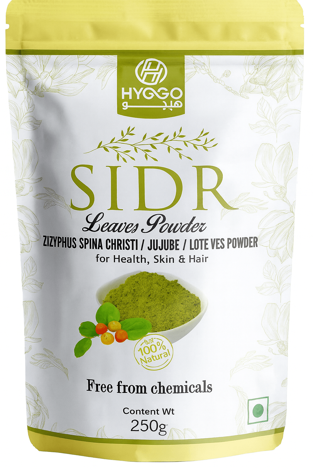Premium Sidr Powder 100% Pure - 250gm for Natural Wellness - HYGGO