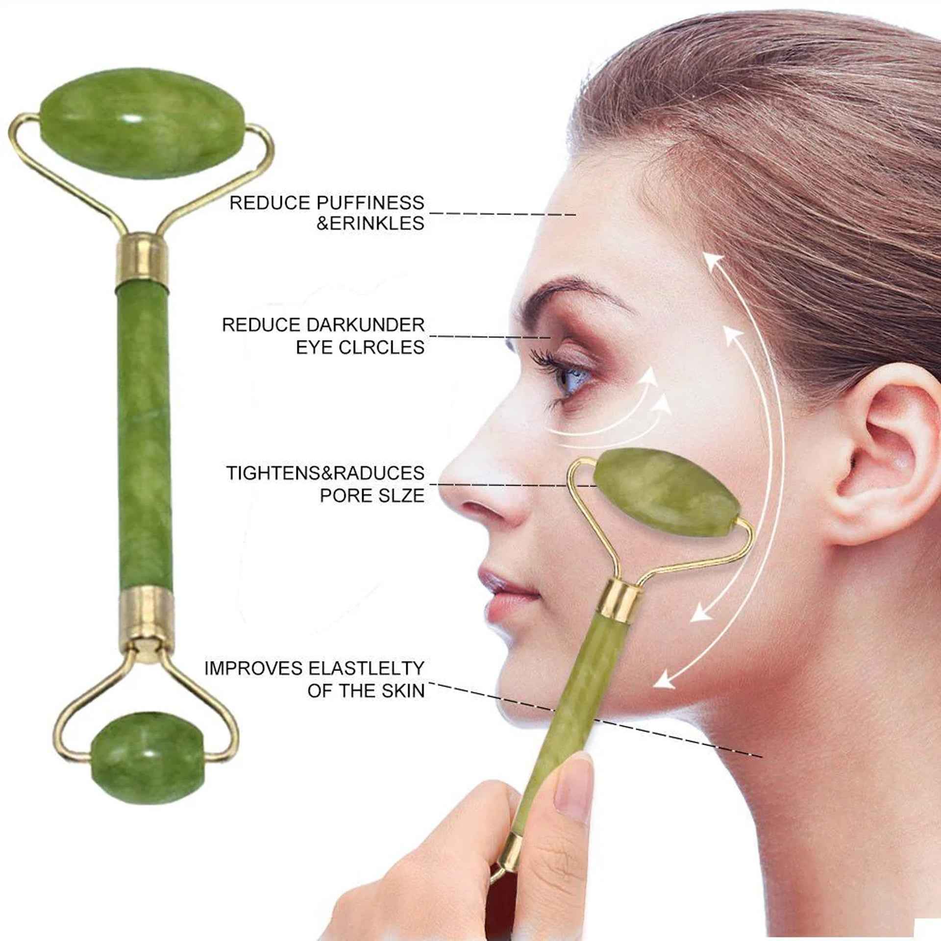 Jade Face Roller for Glowing Skin and Relaxation